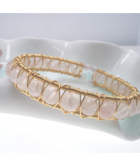 Rose quartz openging bracelet