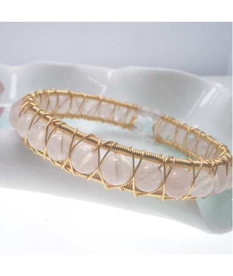 Rose quartz openging bracelet