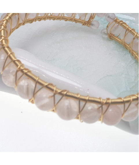 Rose quartz openging bracelet
