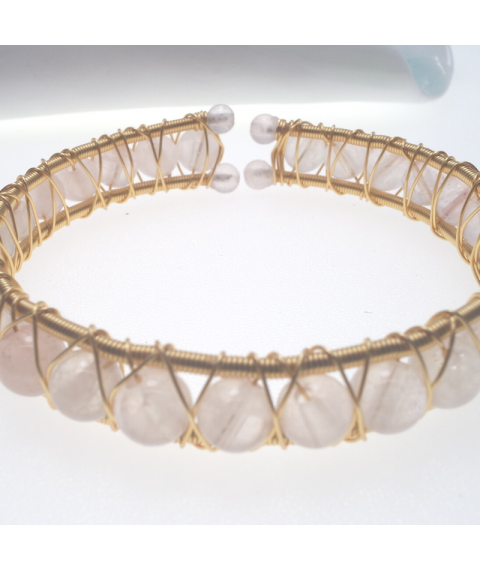 Rose quartz openging bracelet