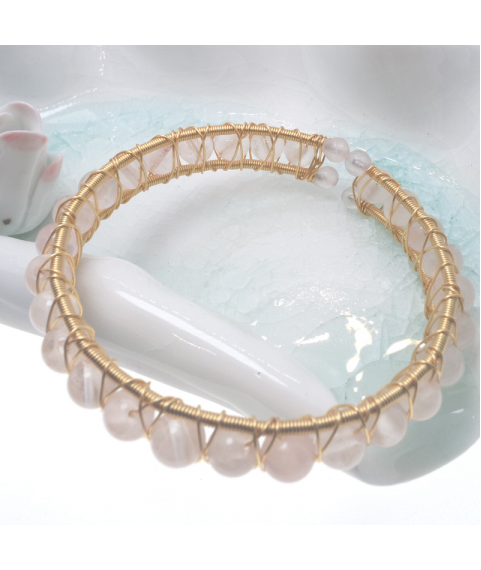 Rose quartz openging bracelet